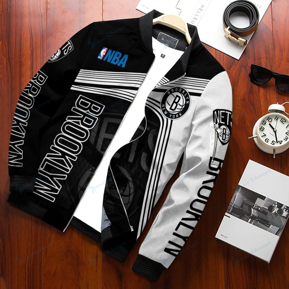 Brooklyn Nets Personalized Bomber Jacket BG49