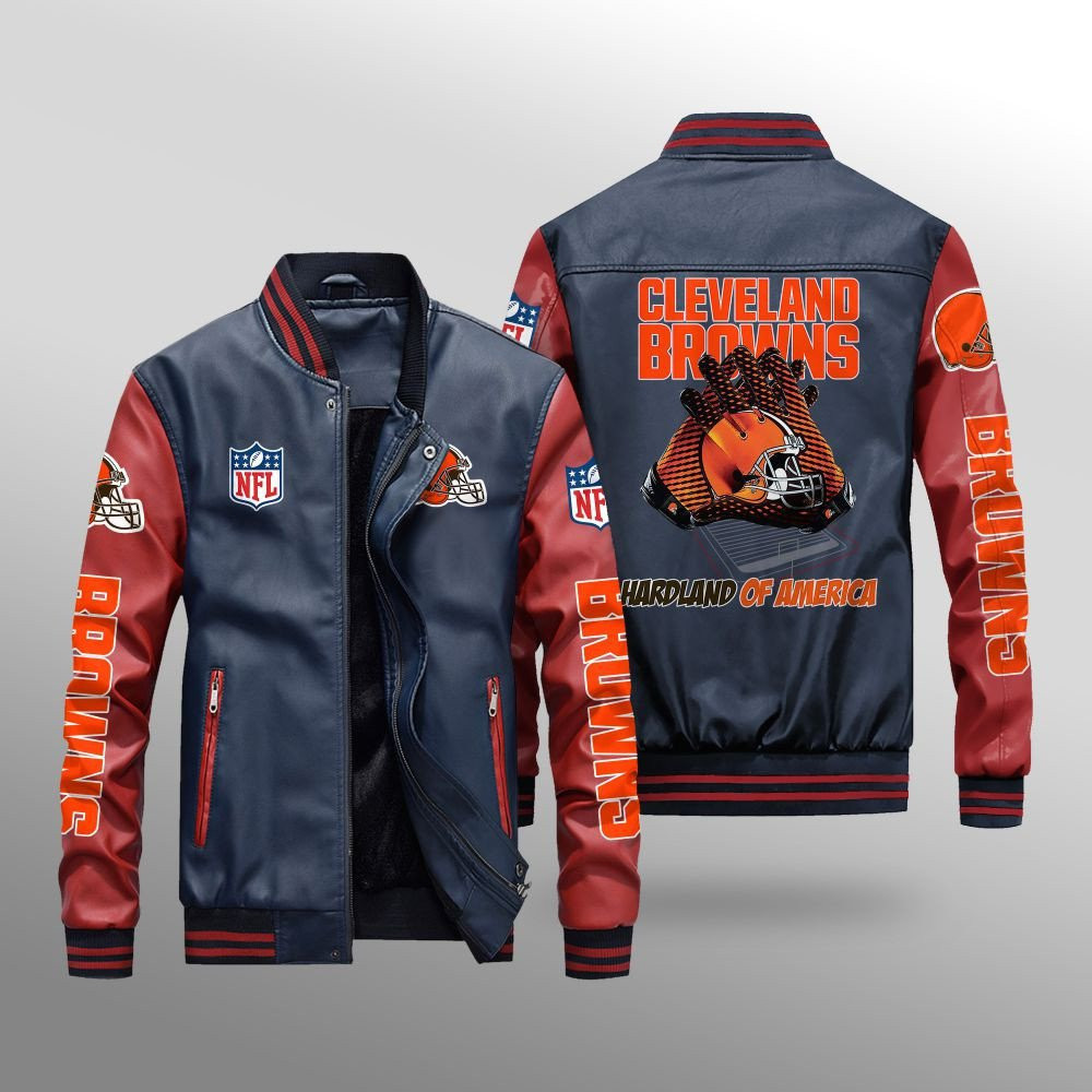 Cleveland Browns Leather Bomber Jacket BG40
