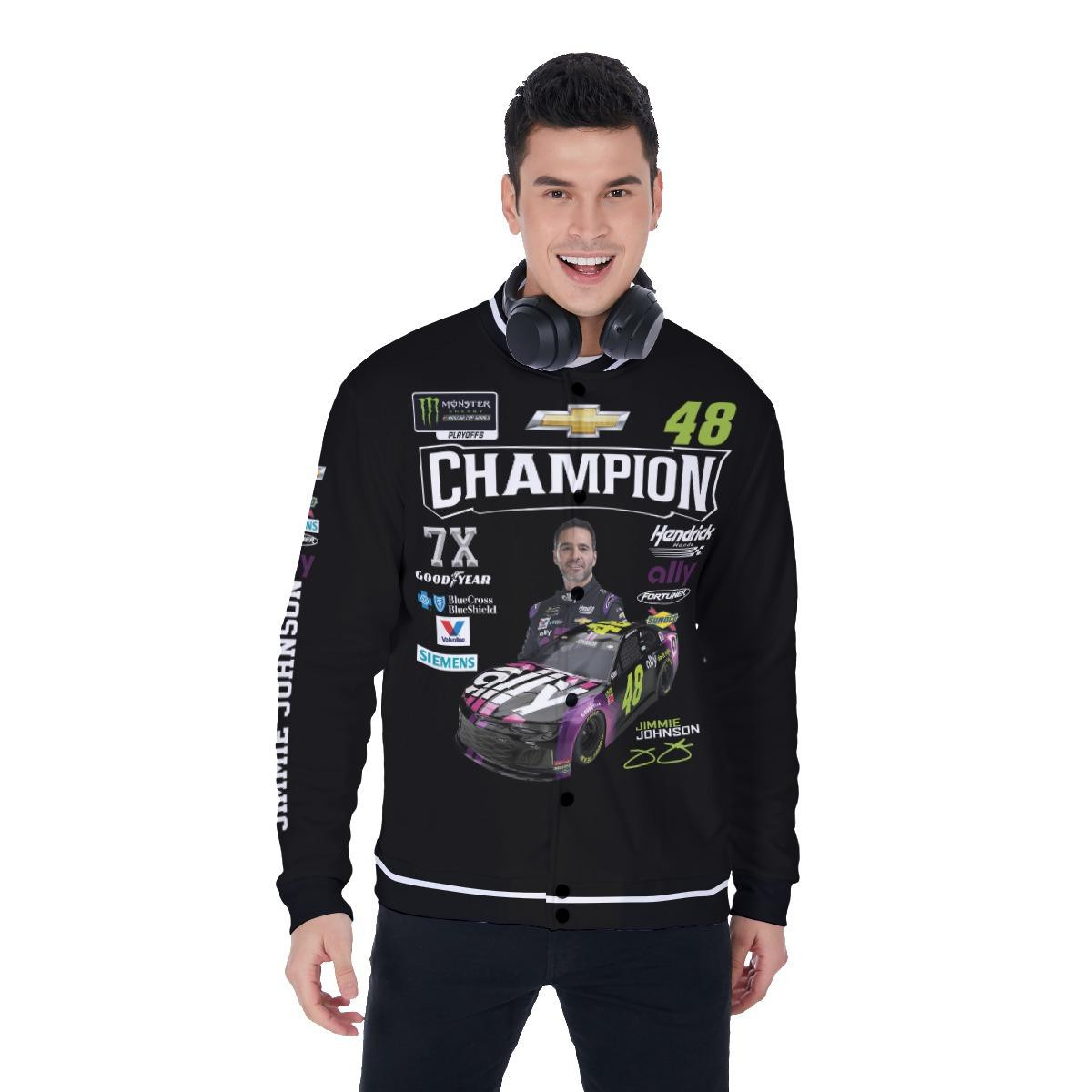 Jimmie Johnson Champion 7x Chevrolet Apparel, Chevrolet Baseball Jacket 42