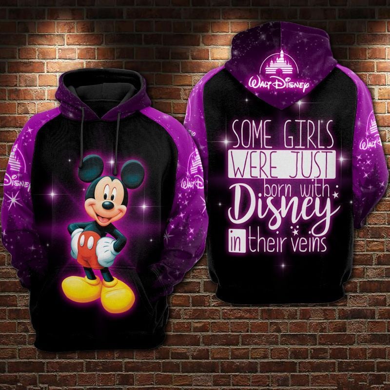 Some Girl Born Mickey Over Print 3d Hoodie Zip Hoodie 328