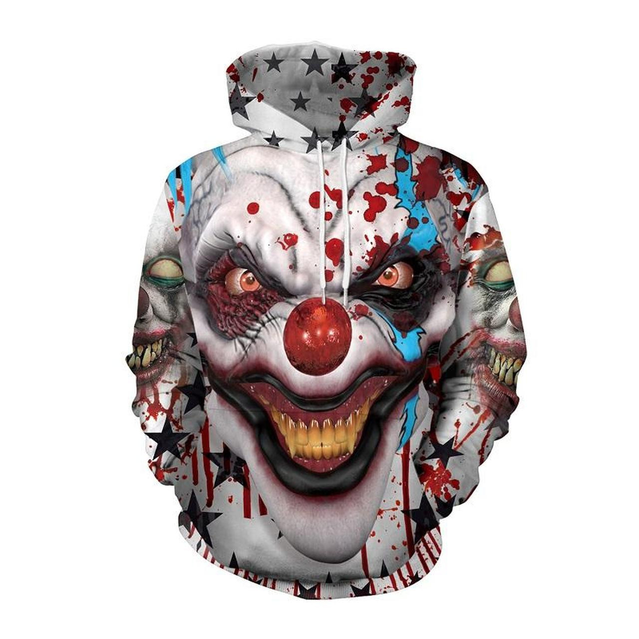 Halloween Clown Face Print 3D All Over Print Hoodie & Zip Hoodie