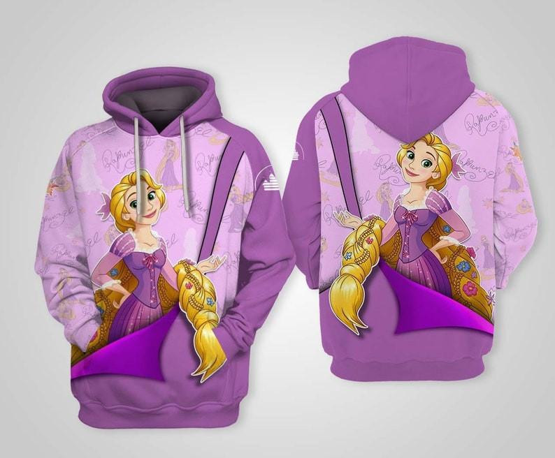Cartoon Fan Gift, Princess Tangled Rapunzel All Over Print Hoodie, Zip Hoodie