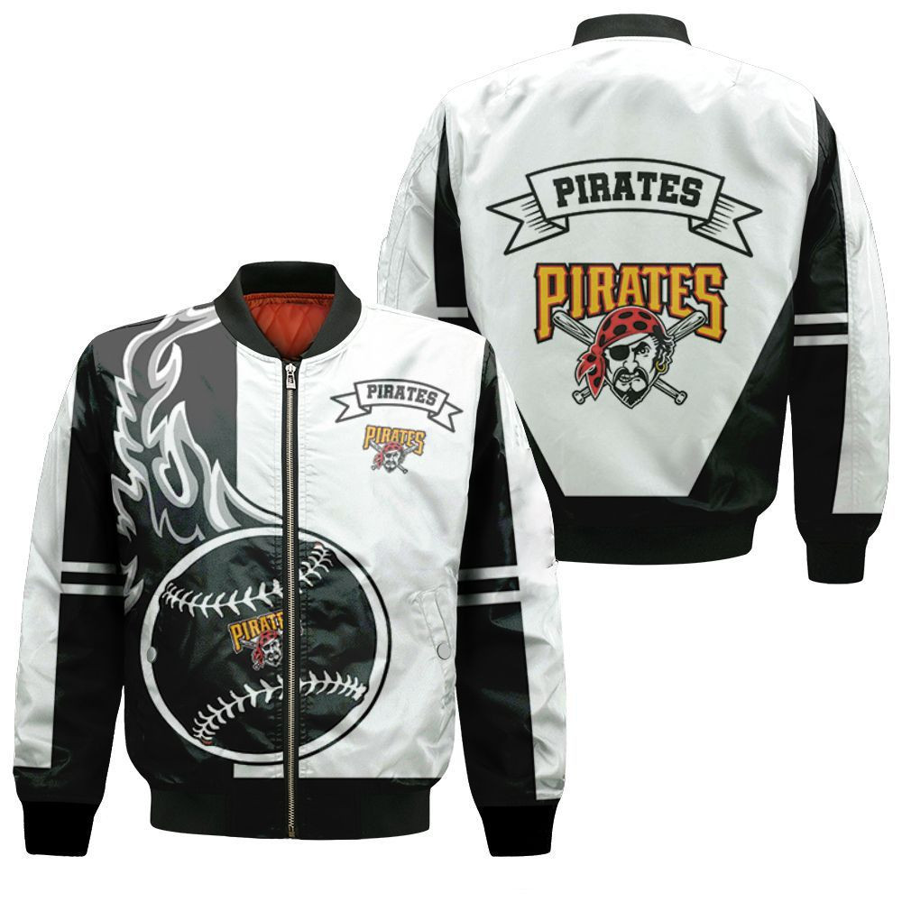Pittsburgh Pirates Black White Bomber Jacket