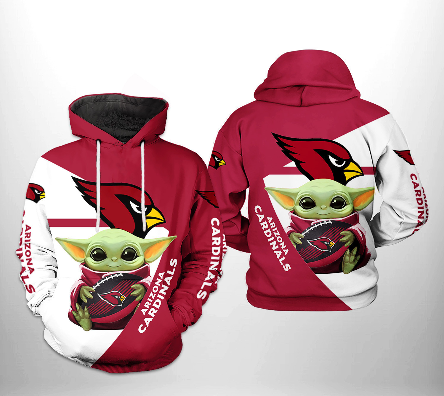 Arizona Cardinals Baby Yoda Team 3D All Over Print Hoodie & Zip Hoodie
