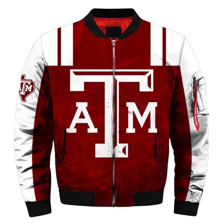 Texas A&M Aggies Maroon White Bomber Jacket