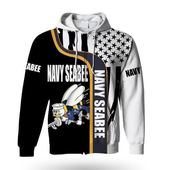 Navy Seabee Usa Flag 3D All Over Print Hoodie & Zip Hoodie