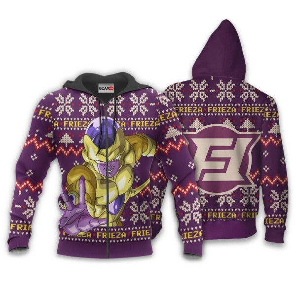 Golden Frieza Ugly Christmas Dragon Ball Z Anime 1k332 Cartoon Graphic Outfits Aop 3d Hoodie, Zip Hoodie 1412