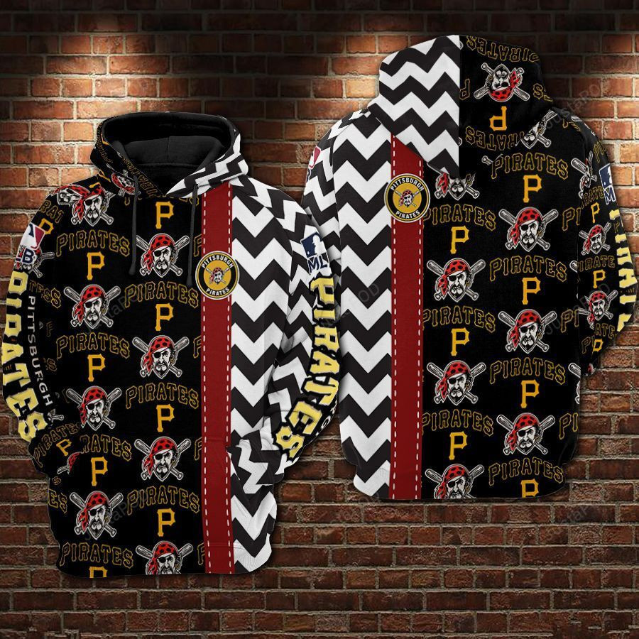Pittsburgh Pirates Football Many Logo 3D All Over Print Hoodie & Zip Hoodie
