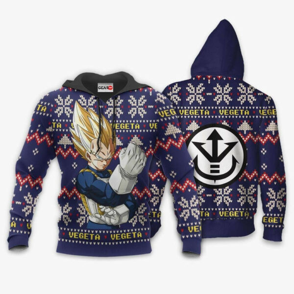 Vegeta Super Saiyan Ugly Christmas Dragon Ball Z Anime 1k338 Cartoon Graphic Outfits Aop 3d Hoodie, Zip Hoodie 2143