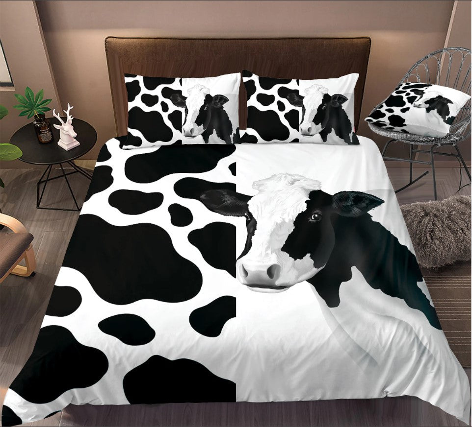 Cow Bedding Set Cow Skin Fur Graphic Pattern Duvet Covers
