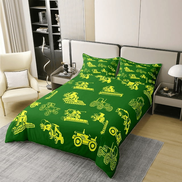 Farmer Bedding Set Farming Equipment Vehicle Pattern Duvet Covers