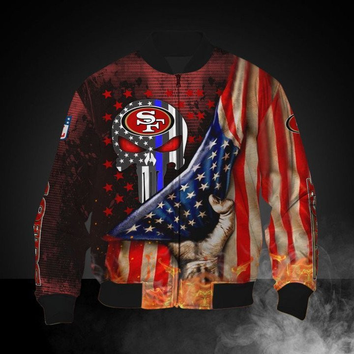 San Francisco 49ers American Flag Bomber Jacket V2