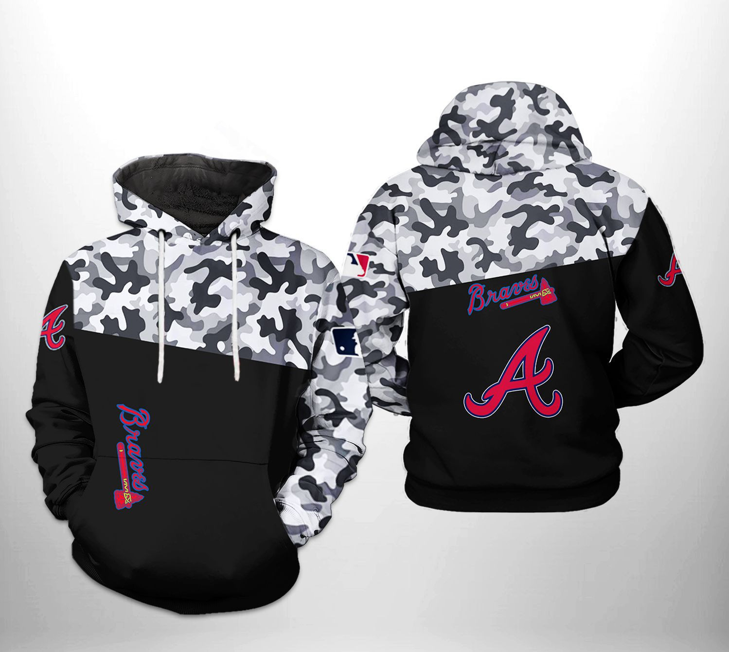 Atlanta Braves MLB Camo Veteran 3D All Over Print Hoodie & Zip Hoodie