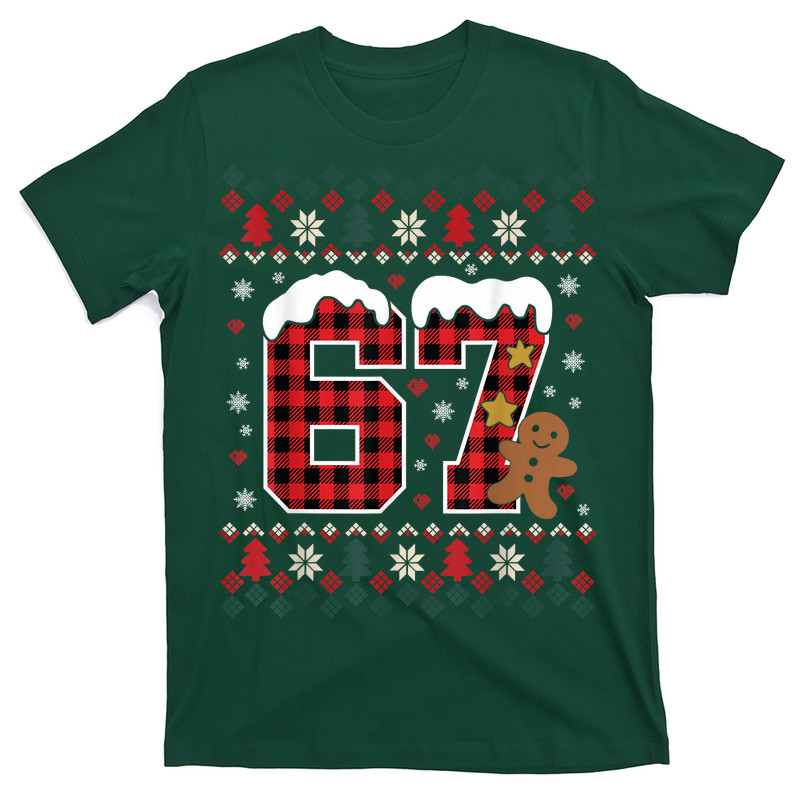 67 Christmas Pajamas Shirt Six Seven Meme Brainrot T-Shirt
