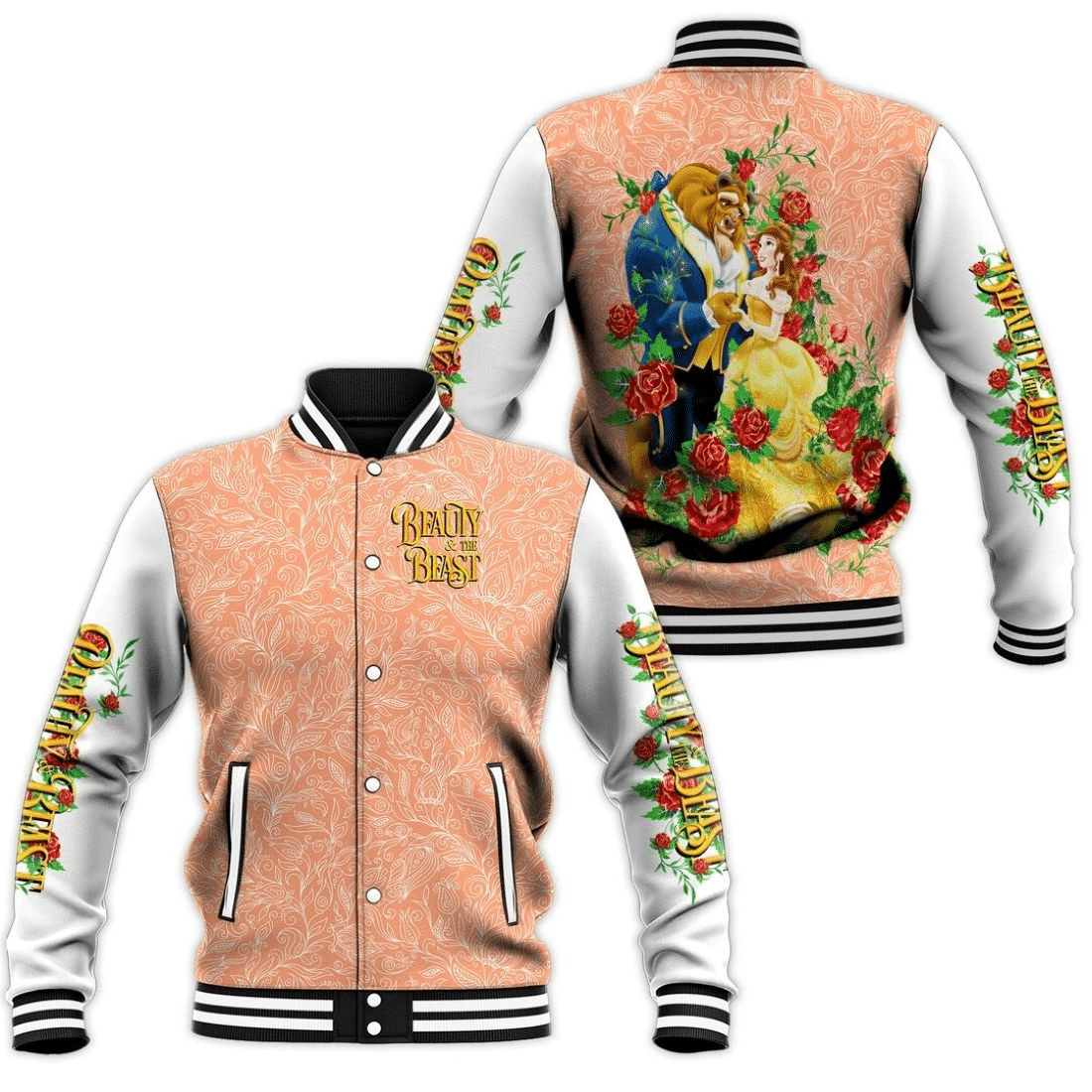 Beauty And The Beast Disney ,beauty And The Beast Disney Cartoon 397 Gift Lover Baseball Jacket