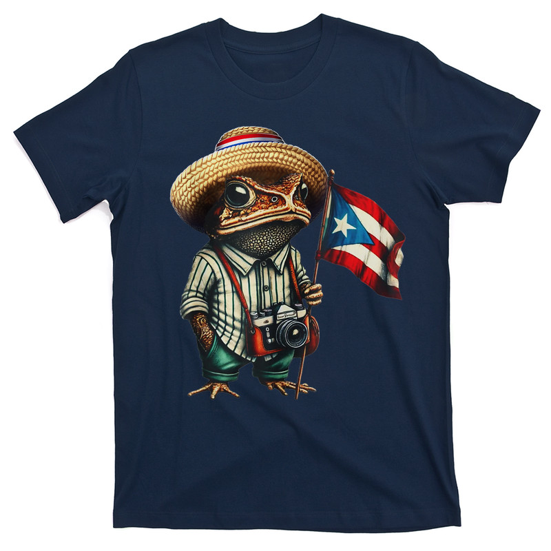 Coqui Frog Puerto Rico Puerto Rican Flag Taino Boricua T-Shirt