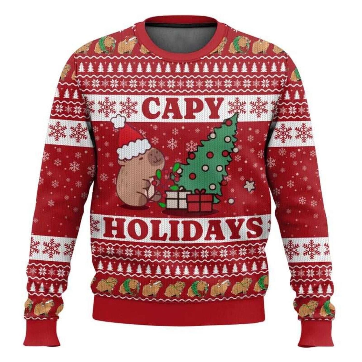 Capy Holidays Ugly Christmas Sweater