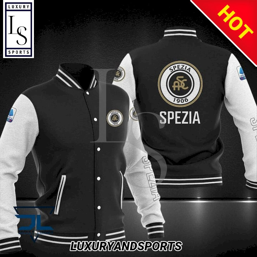 Spezia Calcio Black White Baseball Jacket