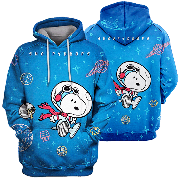 Snoopy The Peanuts, Snoopy Drops, Snoopy Galaxy Aop Hoodie