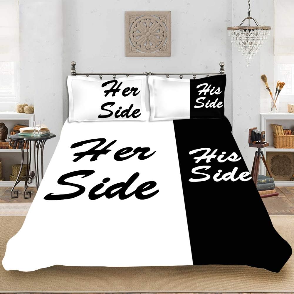 Funny Bedding Set Her Side And His Side Duvet Covers