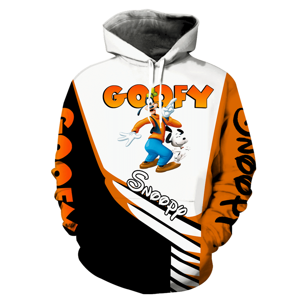 Snoopy And Goofy Disney, Funny Goofy And Snoopy Ver5 Aop Hoodie