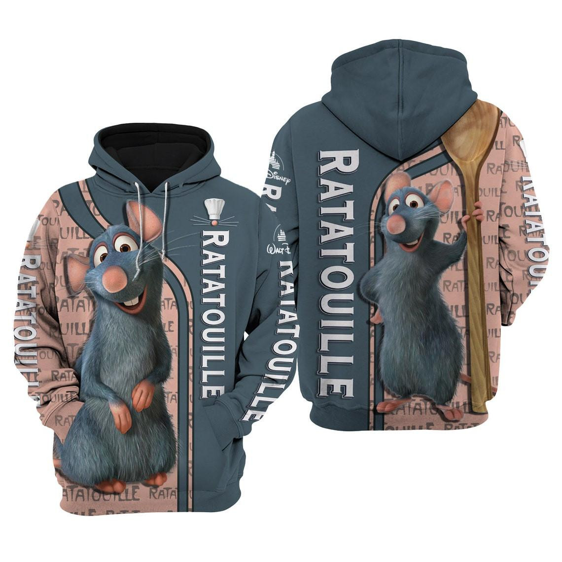 Remy Mouse Ratatouille Fan Gift, Cartoon Graphic Outfits Aop Hoodie, Zip Hoodie