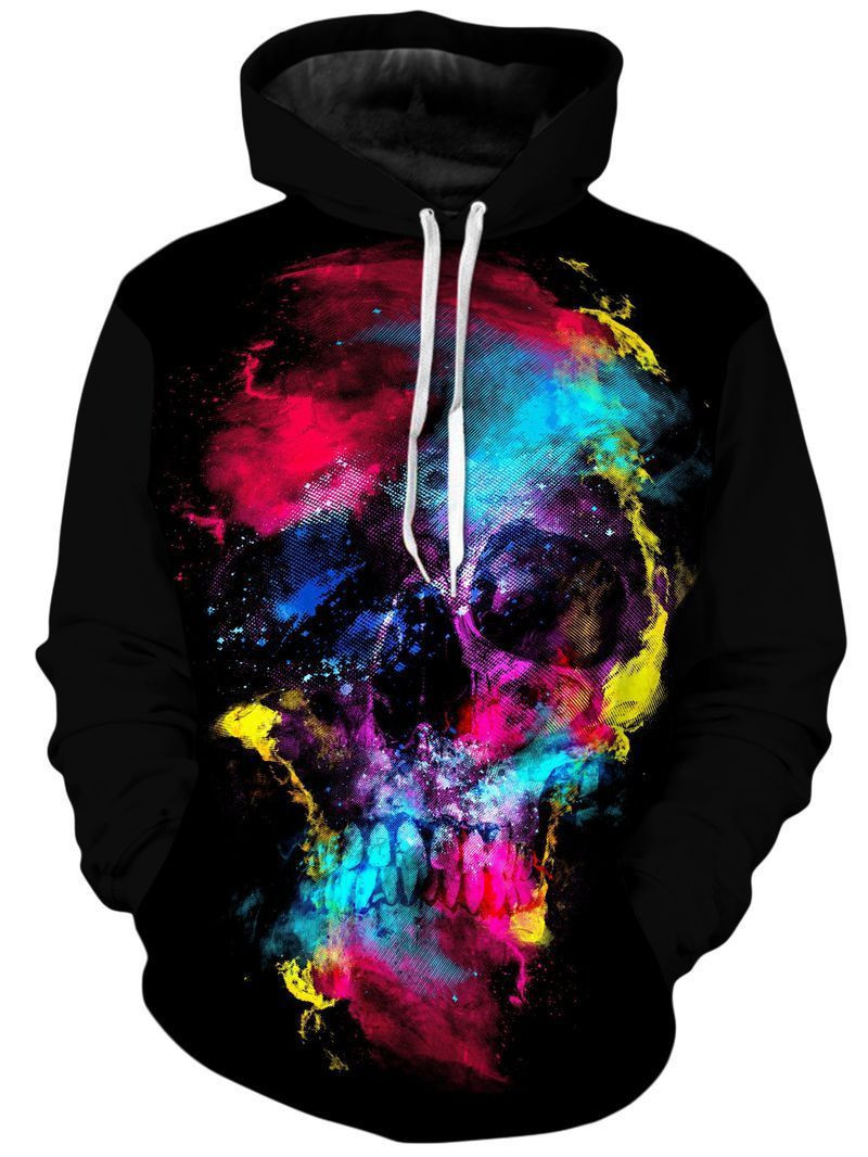 Colorful Skull Over Print 3d Hoodie Zip Hoodie