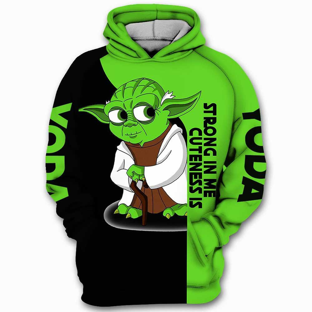 Strong In Me Cuteness Is Yoda Star Wars, Yoda Master All Over Print Hoodie, Zip Hoodie