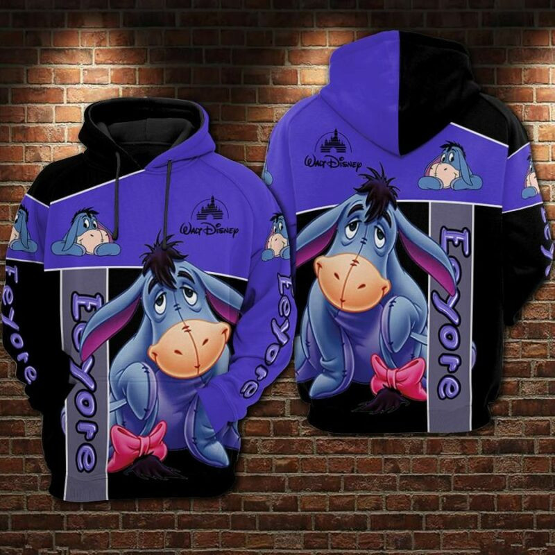 Eeyore Cartoon Winnie The Pooh Walt 1 Over Print 3d Hoodie Zip Hoodie