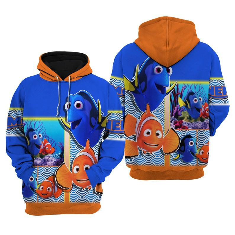 Cartoon Fan Gift, Nemo And Dory, Finding Nemo All Over Print Hoodie, Zip Hoodie