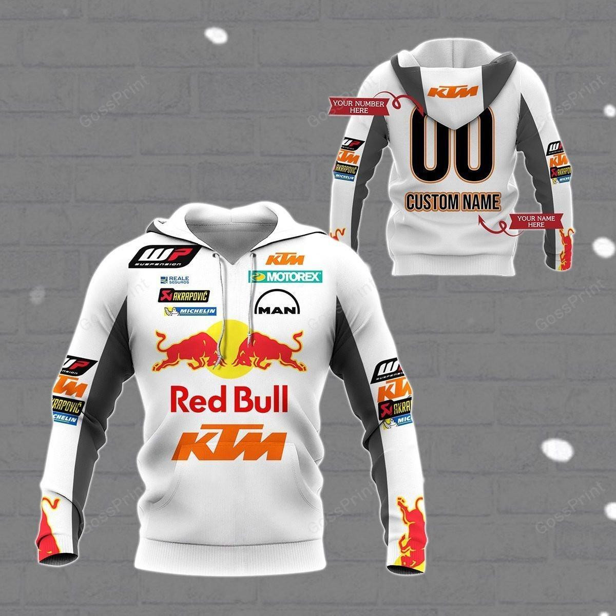 Custom Name And Number Red Bull Ktm Racing, Ready To Race All Over Print Hoodie, Zip Hoodie 40