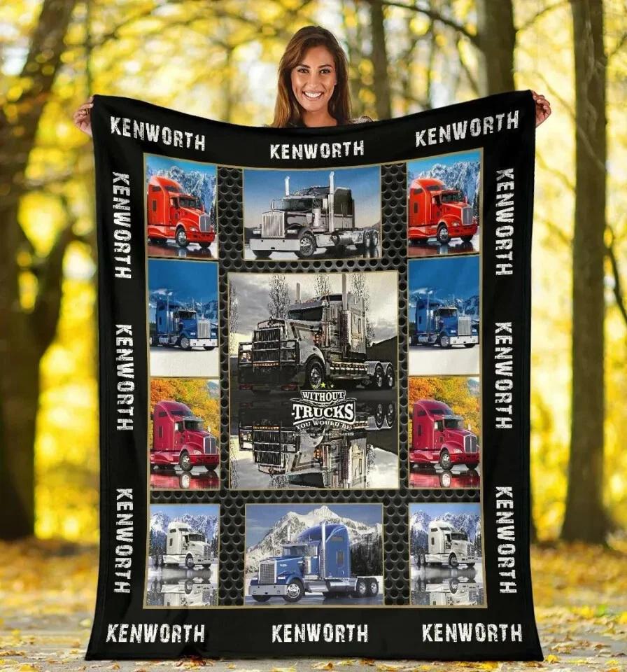 Kenworth Trucks Fleece Sherpa Blanket
