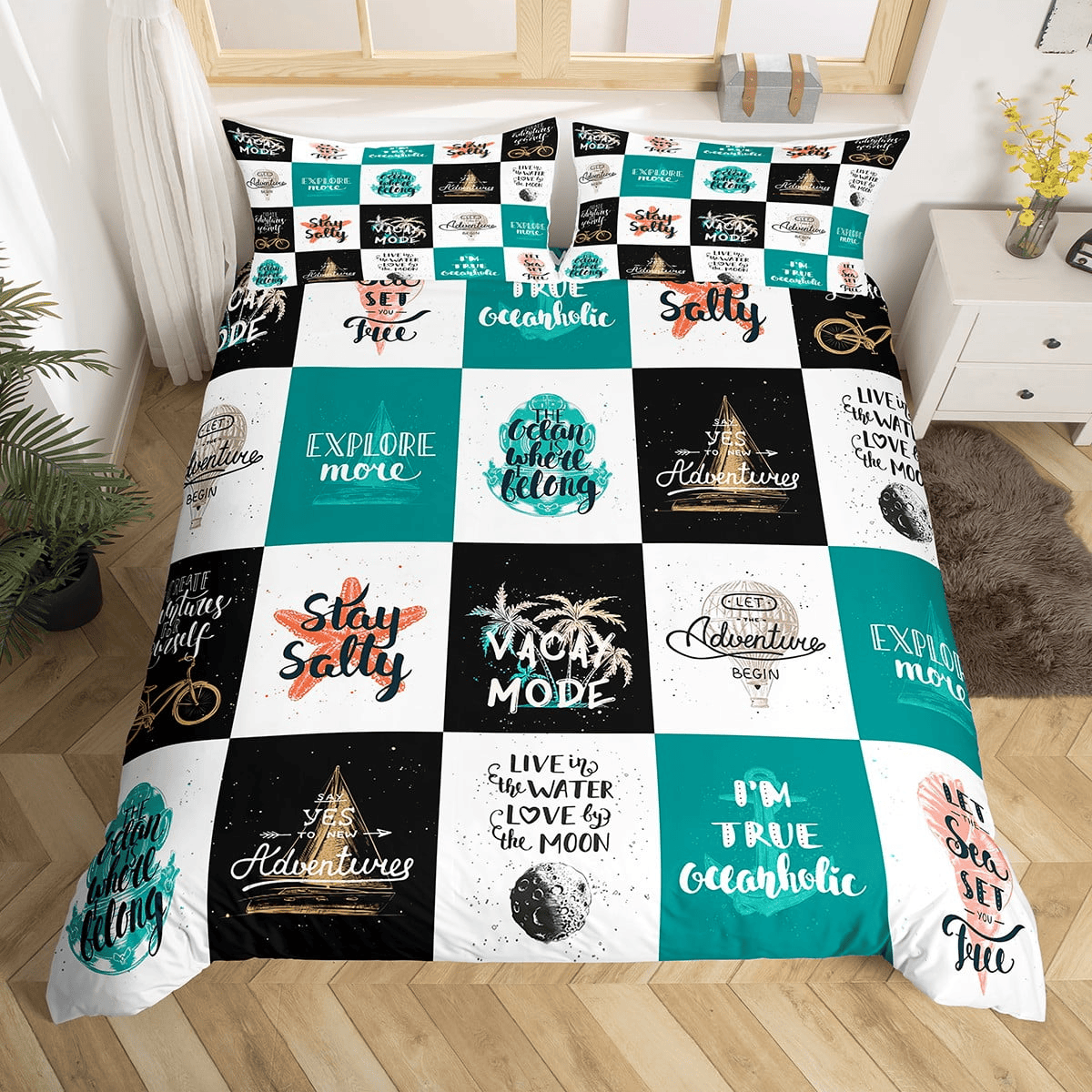 Camping Bedding Set Vacay Mode Stay Salty Explore More Duvet Covers