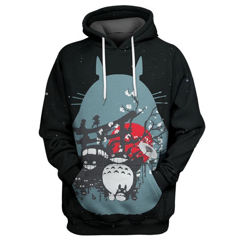 Studio Ghibli Totoro Over Print 3d Hoodie Zip Hoodie