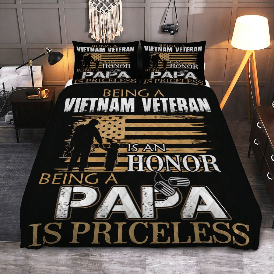 Veteran Bedding Set Being A Vietnam Veteran Is An Honor Duvet Covers Black