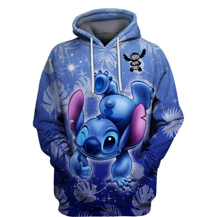 Stitch Disney, Lilo And Stitch Ohana Means Family, Funny Stitch Ver11 Aop Hoodie