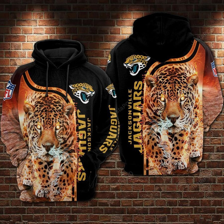 Jacksonville Jaguars Football Tiger Fire 3D All Over Print Hoodie & Zip Hoodie