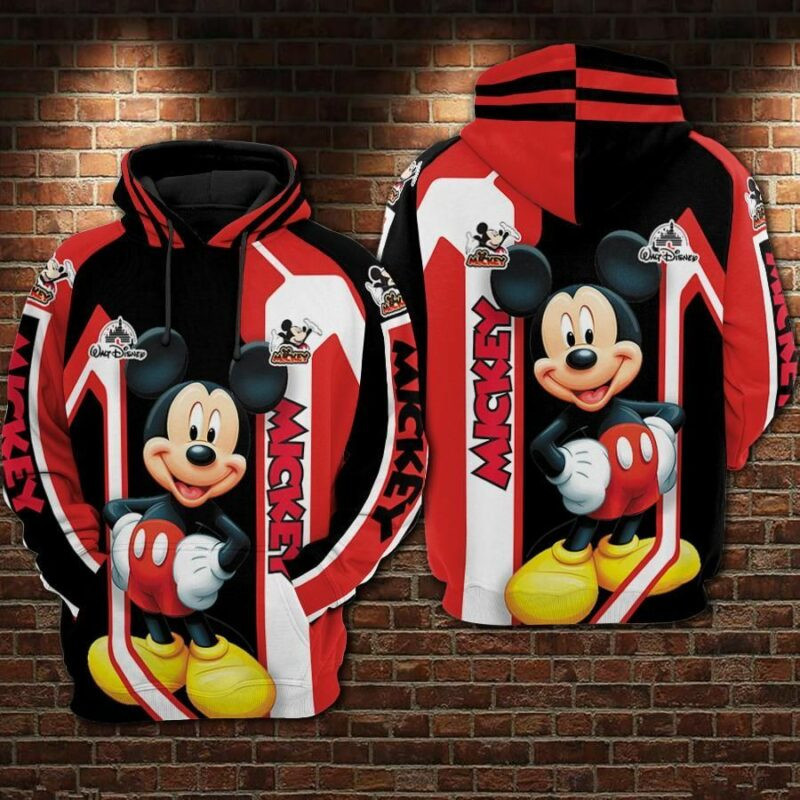 Mickey Mouse Walt 2 Over Print 3d Hoodie Zip Hoodie