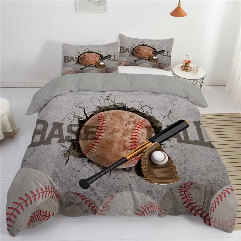 Baseball Bedding Set Baseball Bat Glove Graphic Duvet Covers