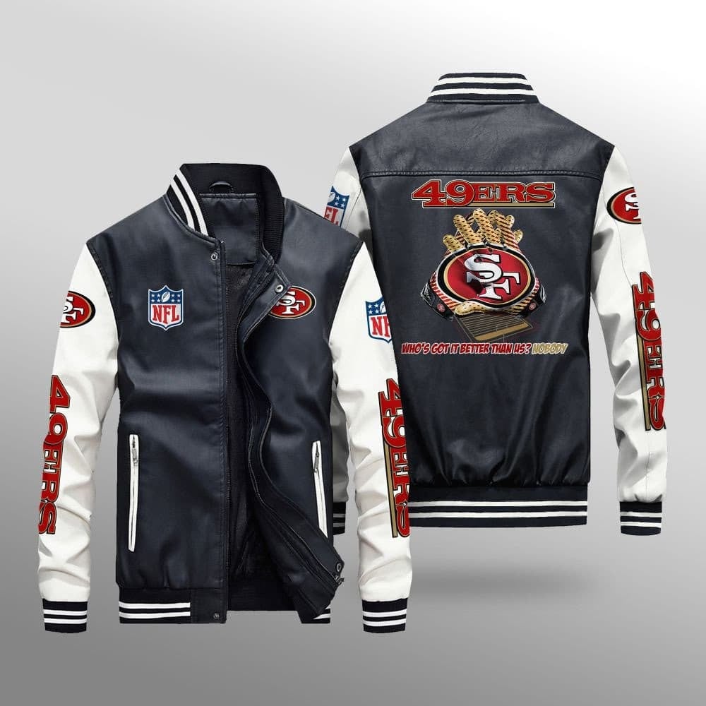 San Francisco 49ers Leather Bomber Jacket BG21