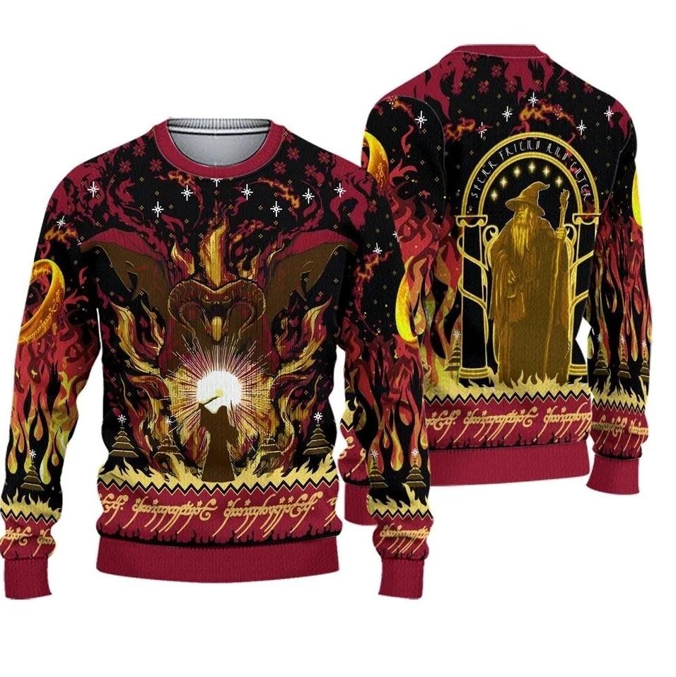 Lord Of The Rings You Shall Not Pass Balrog Ugly Christmas Sweater