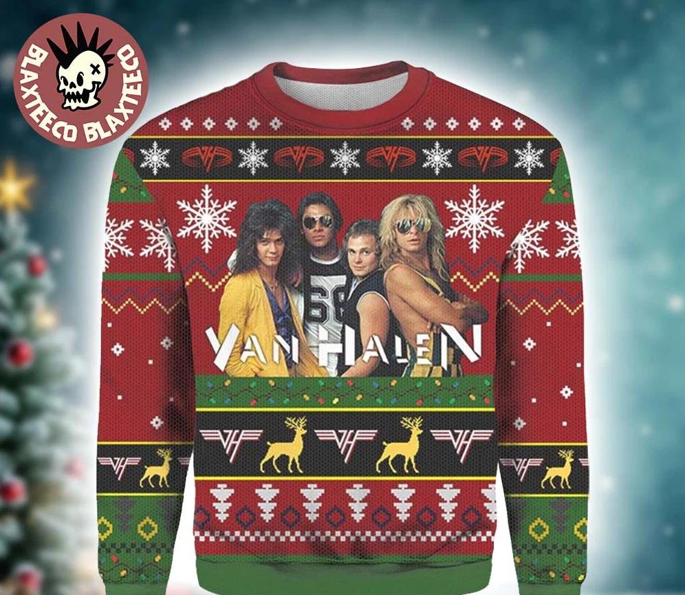 Van Halen Band Member Photo You Miss Your Drink Ugly Christmas Sweater