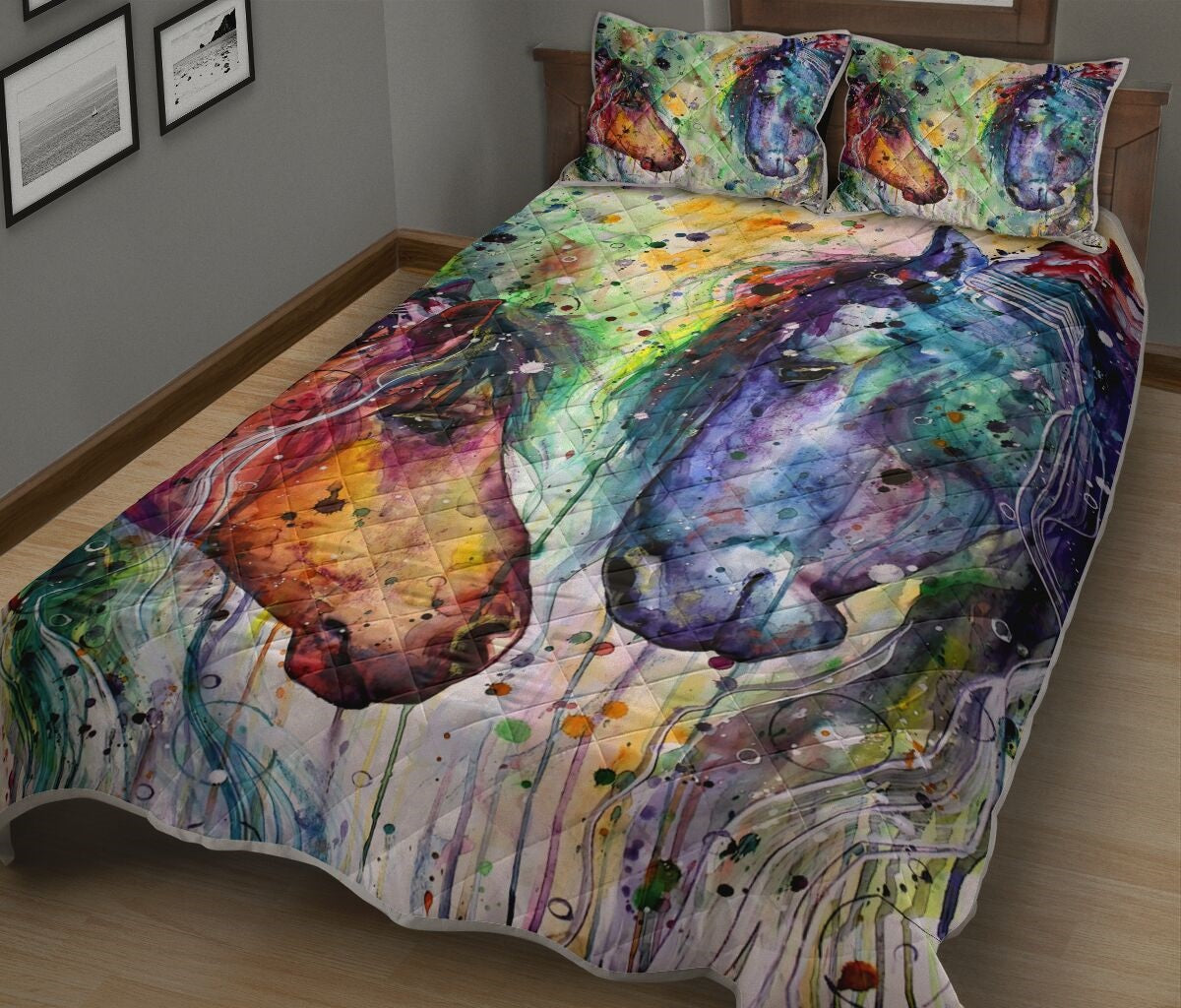 Horse Bedding Set Horse Beautiful Couple Painting Duvet Covers