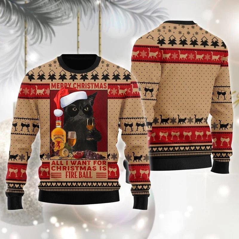 Fireball Is All I Want For Ugly Christmas Sweater