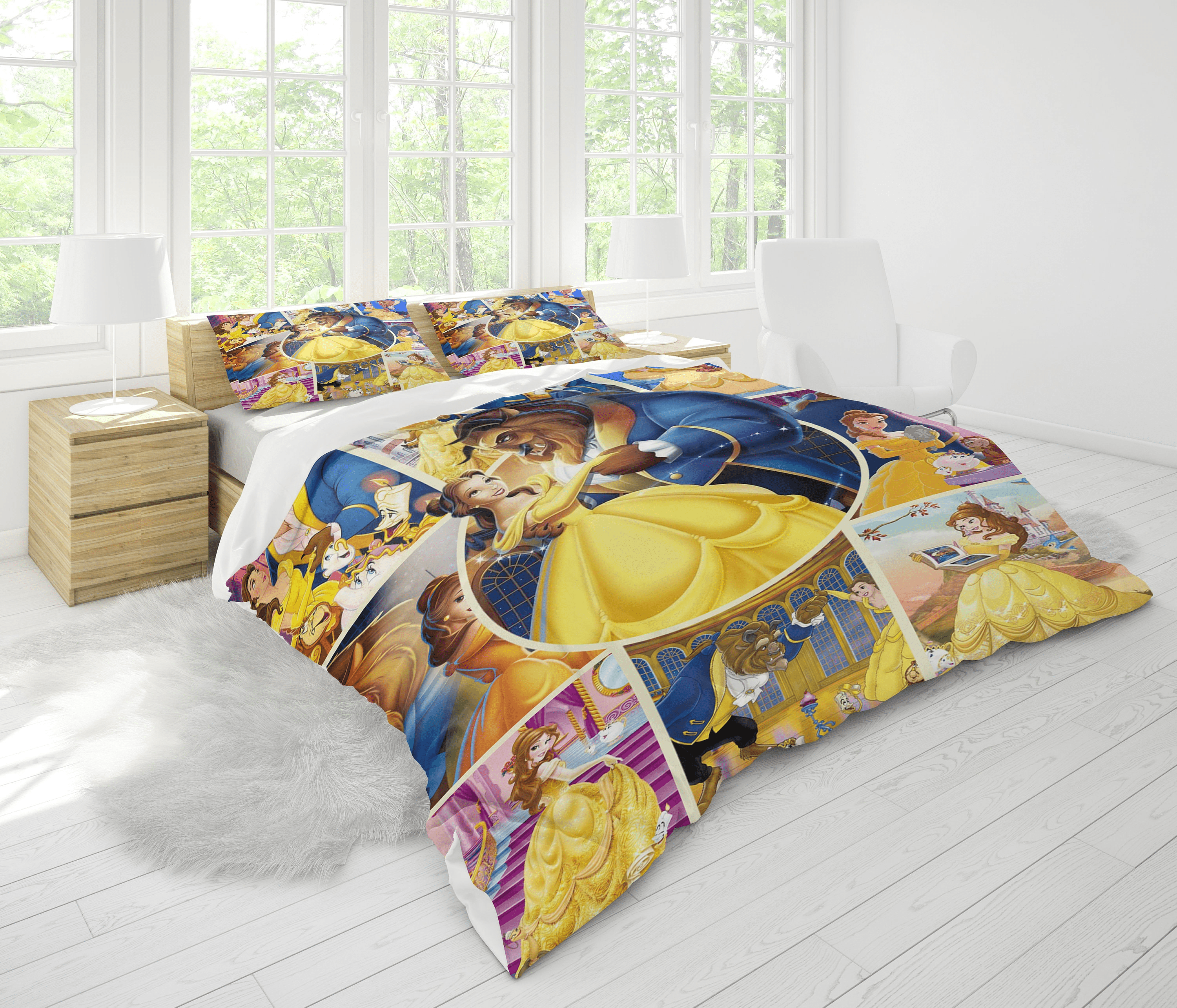 Beauty And The Beast Bedding Set Beauty And The Beast Scene Pattern Duvet Covers