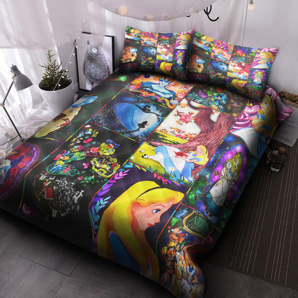 Alice In Wonderland Bedding Set Alice In The Wonderland Scene Pattern Duvet Covers