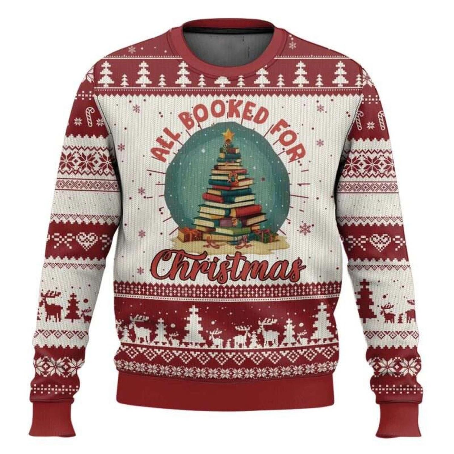 Xmas Book Lover Ugly Christmas Sweater