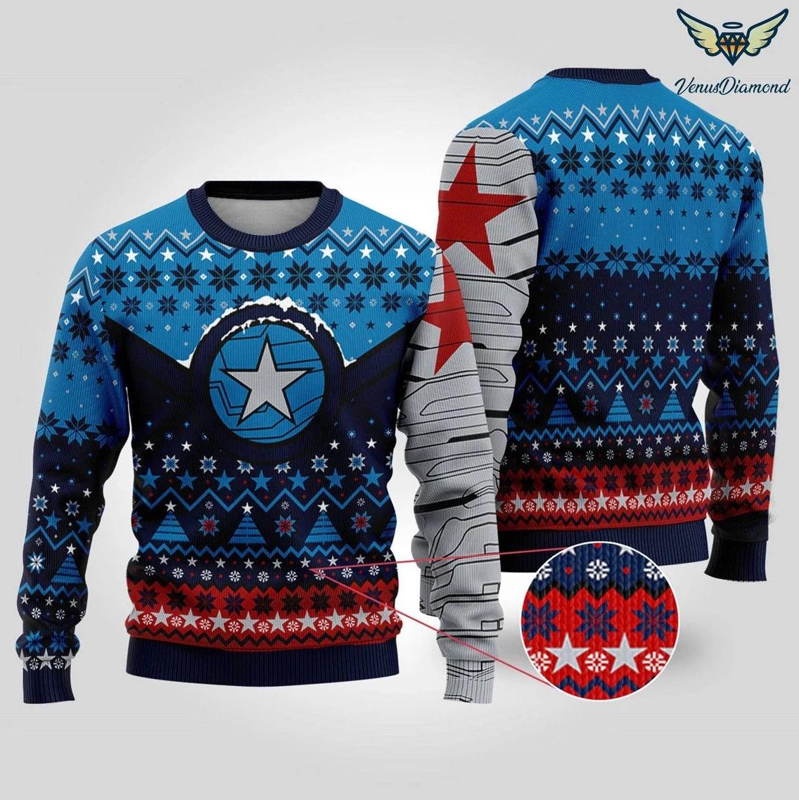 Winter Soldier Bucky Barnes Ugly Christmas Sweater