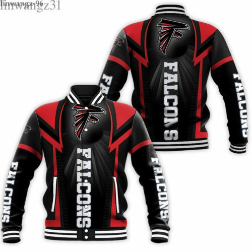 Atlanta Falcons Black Red Baseball Jacket