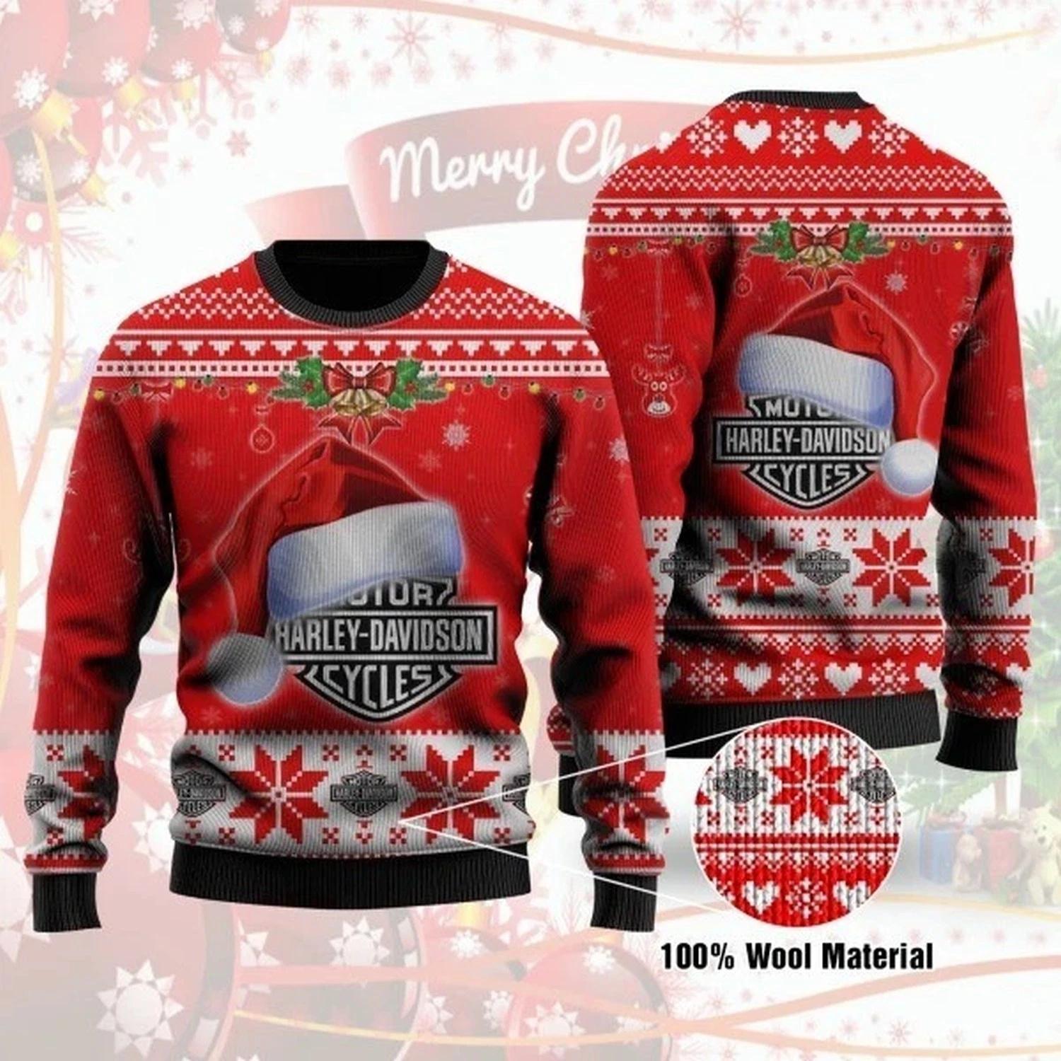 Harley Davidson Santa Claus Ugly Christmas Sweater